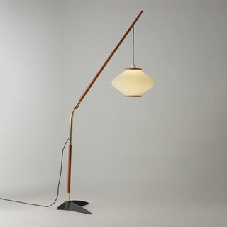 Ervenil Lampadaire en Bois d'Érable Et Verre Moderne du Milieu du Siècle