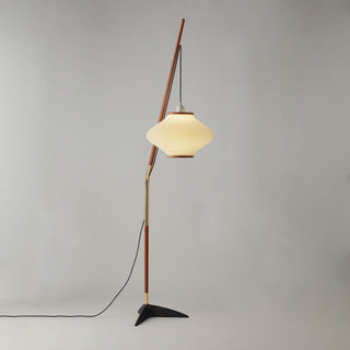 Ervenil Lampadaire en Bois d'Érable Et Verre Moderne du Milieu du Siècle