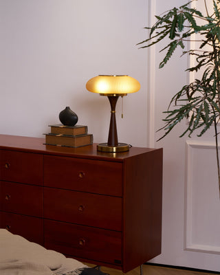 Vevelo Lampe de Table en Bois Vintage