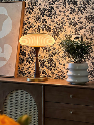 Vevelo Lampe de Table en Bois Vintage
