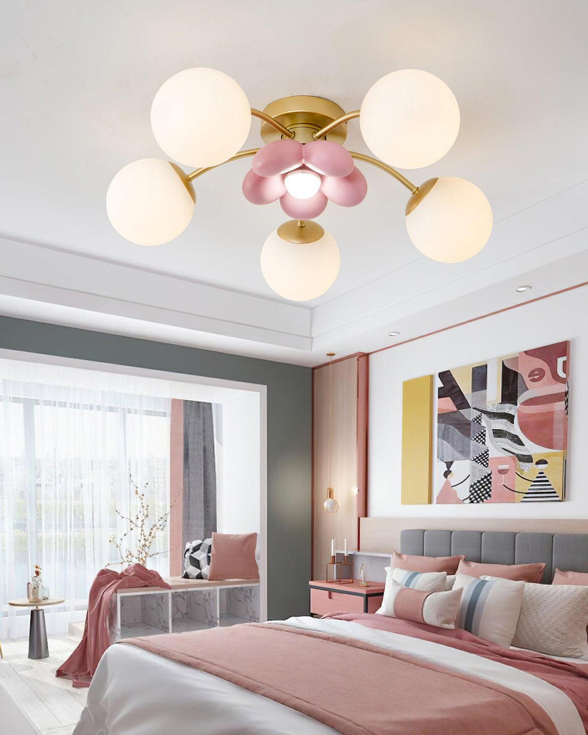 Nirox Pink Petal Ceiling Light-Neutral Decor