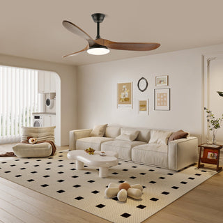 Plafonnier ventilateur moderne en bois Velix