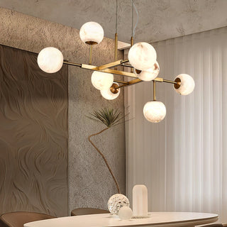 Zovenel Lustre Laiton Albâtre Art Nordique Premium