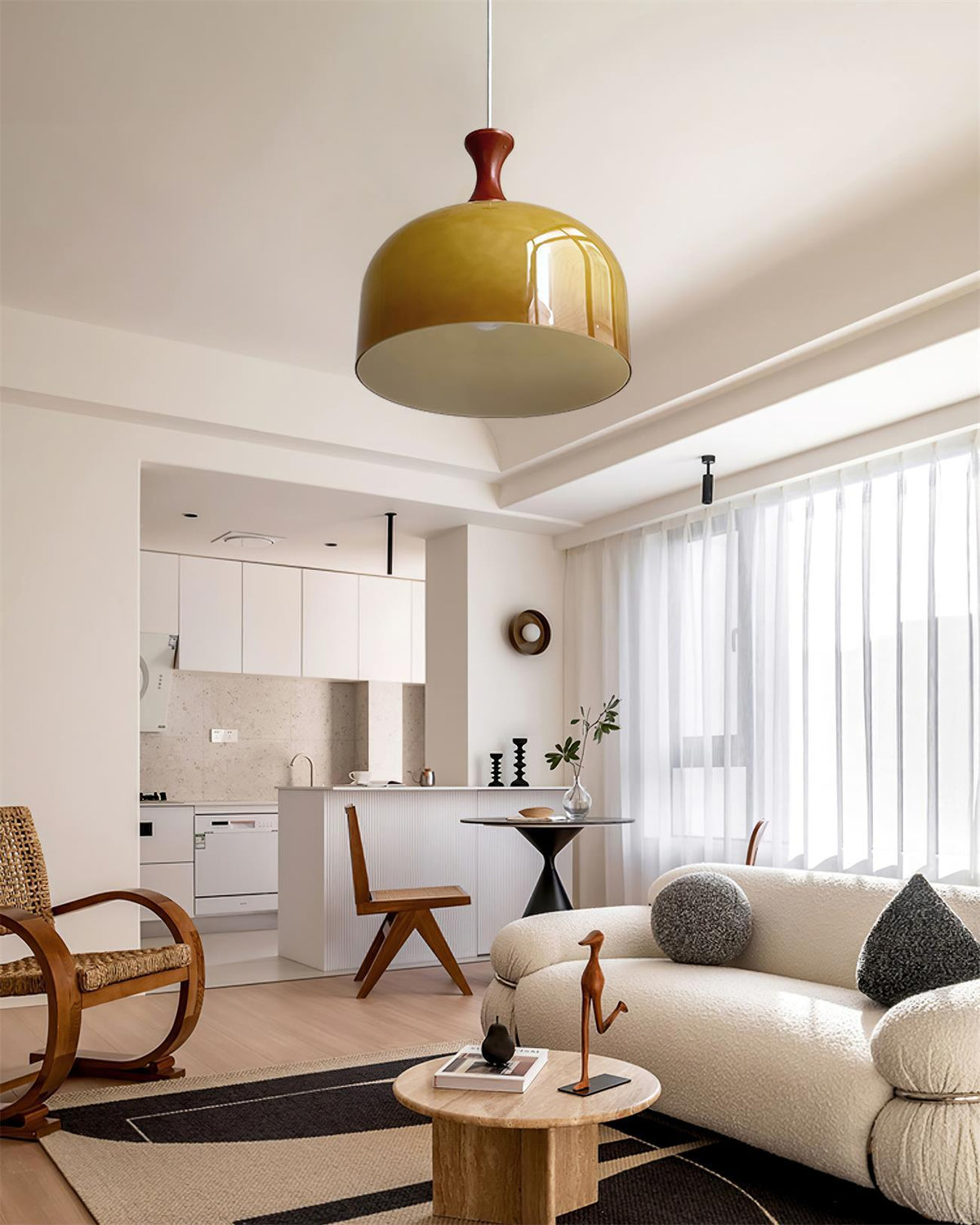 Lioraer Suspension Lampe Rétro en Verre