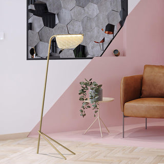Triad Lampadaire Géométrique en Or