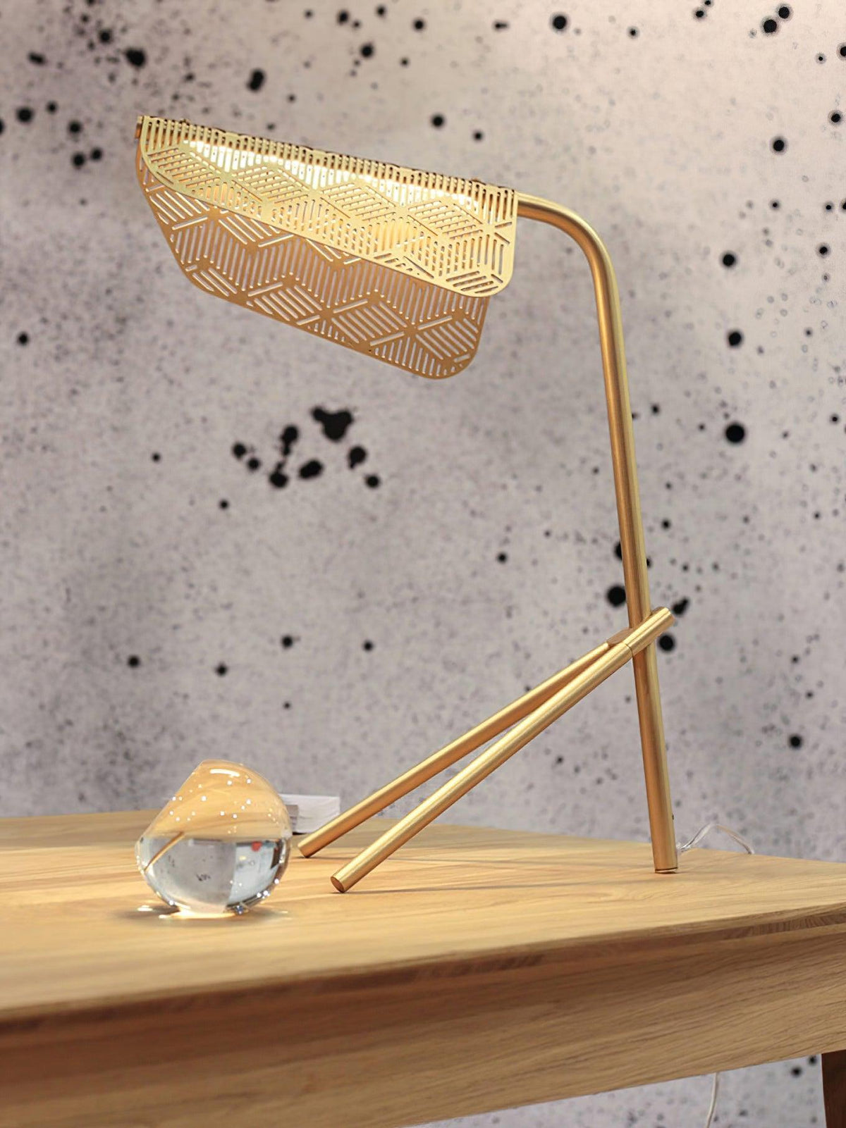 Lattice Lampe de Table Géométrique en Or