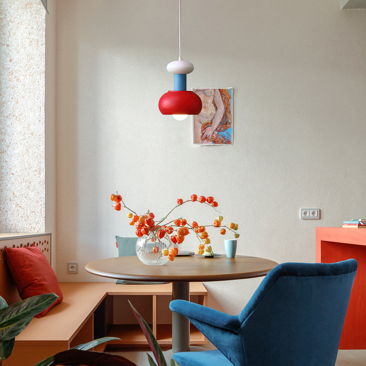 Meli Pendant Light hanging in a modern kitchen setting.