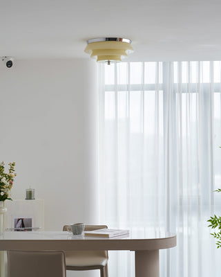 Tiered Glass Ceiling Light-Neutral Decor