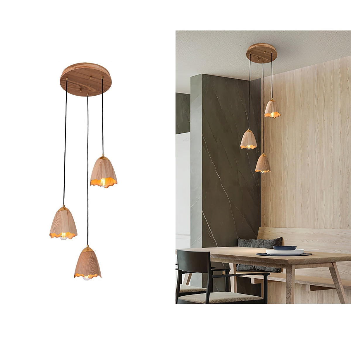 Salilia Suspension Moderne Minimaliste en Bois