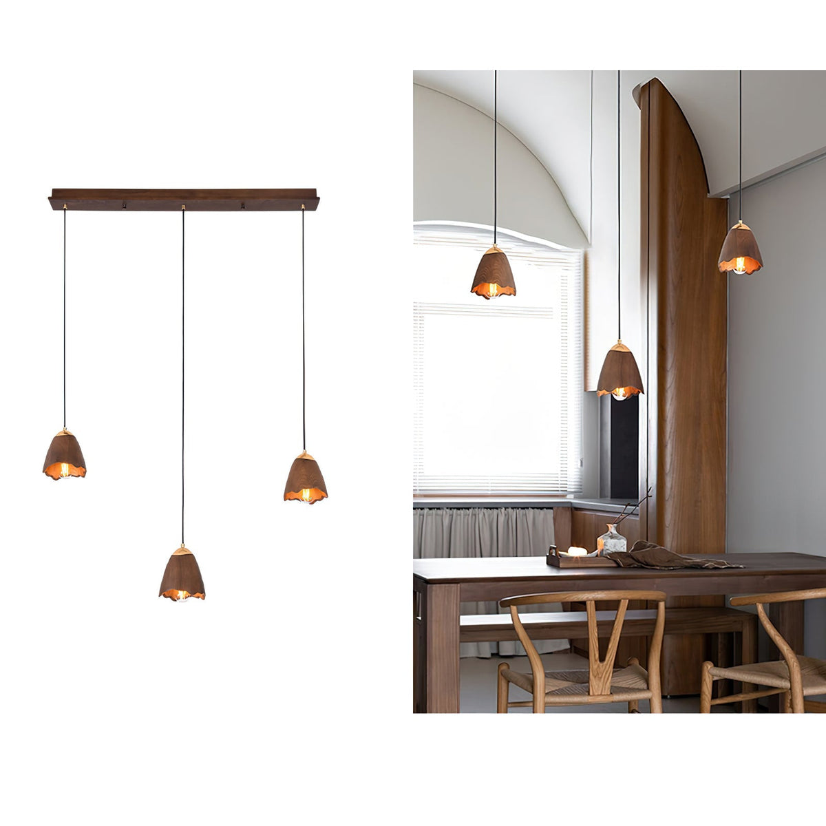 Salilia Suspension Moderne Minimaliste en Bois