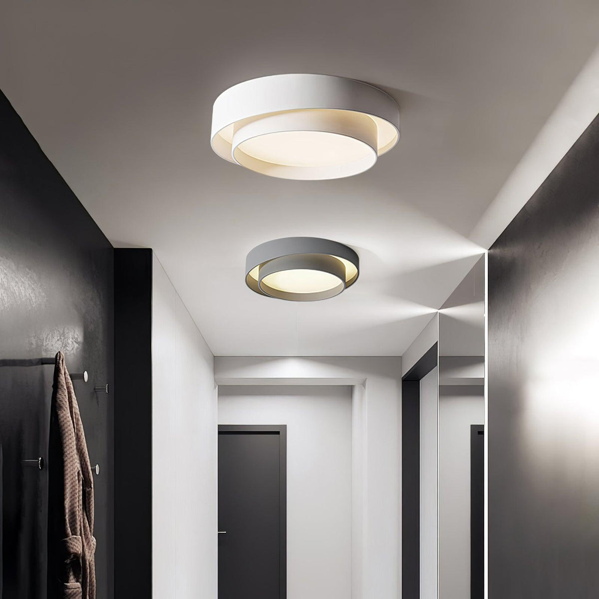 Orina Plafonnier design cylindrique à double anneau