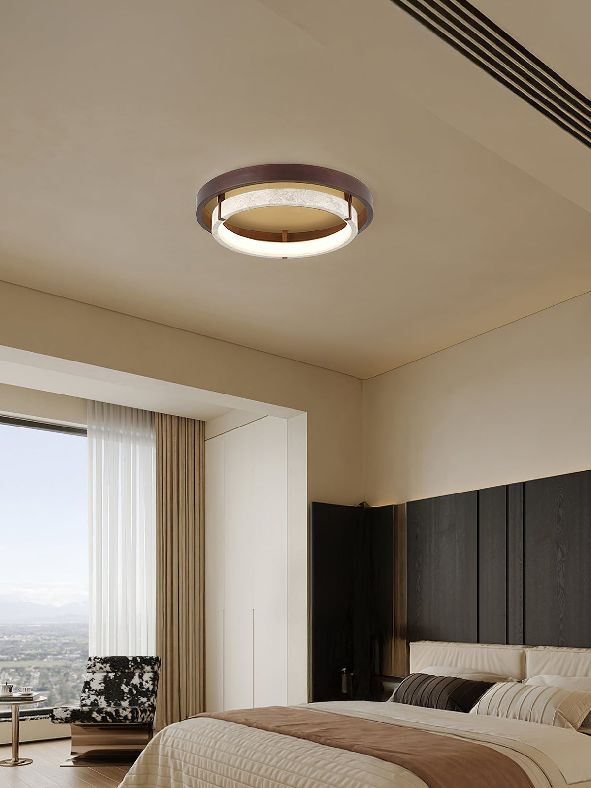 Side profile of the Menine Ceiling Light, highlighting its 3.9-inch height.