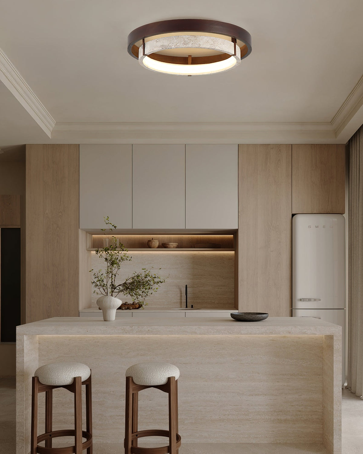 Menine Ceiling Light viewed from below, showing the acrylic diffuser.
