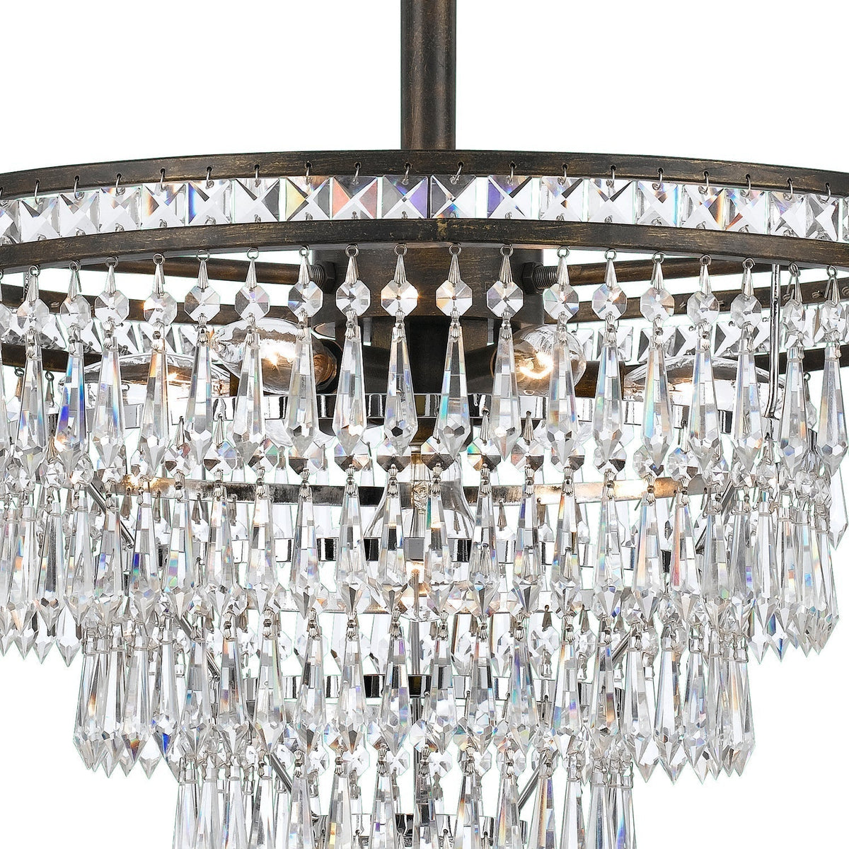 Eurvaryra Lustre Métal Cristal Luxe Postmoderne