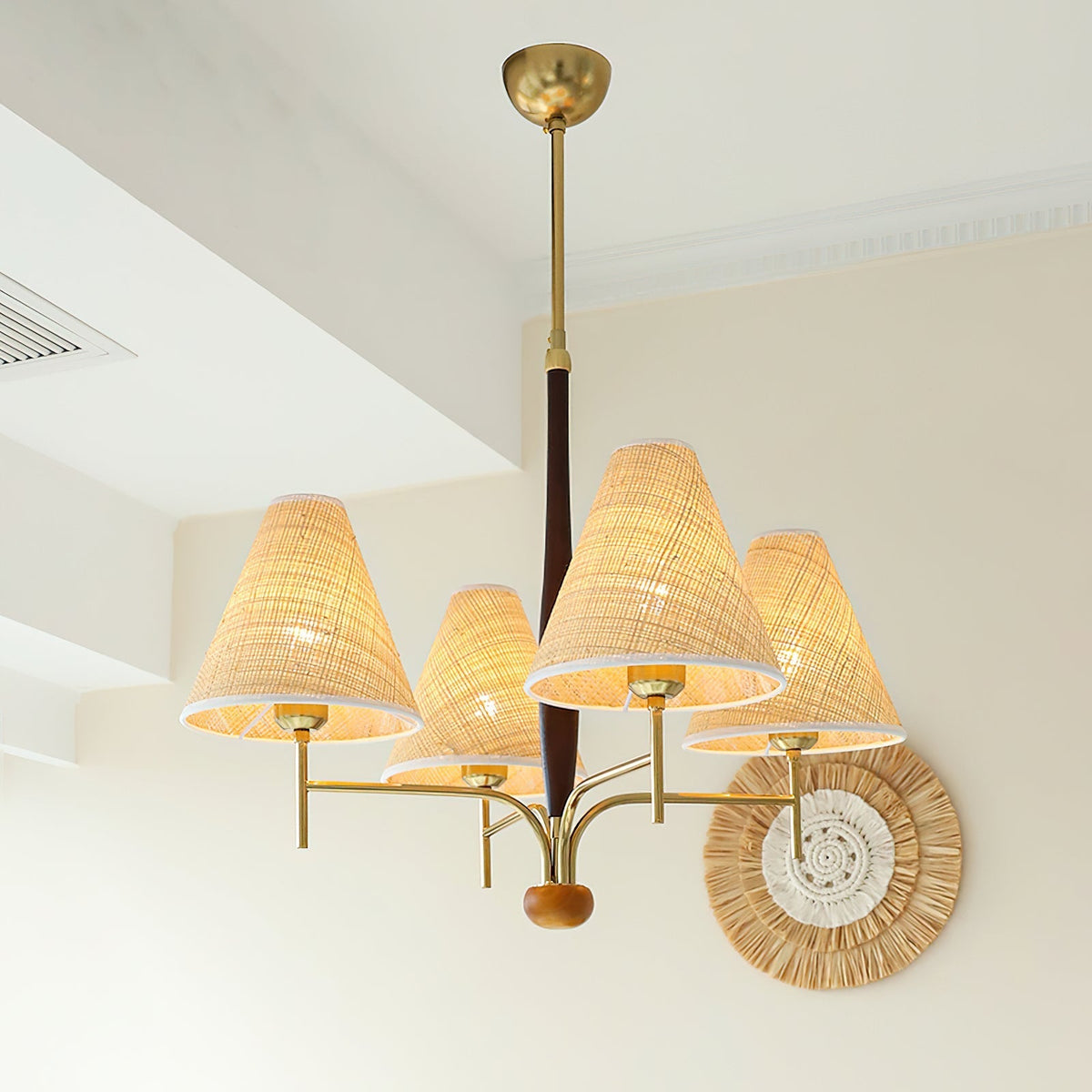 Mercer Chandelier hanging in a modern living room setting.