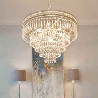 Eurvaryra Lustre Métal Cristal Luxe Postmoderne
