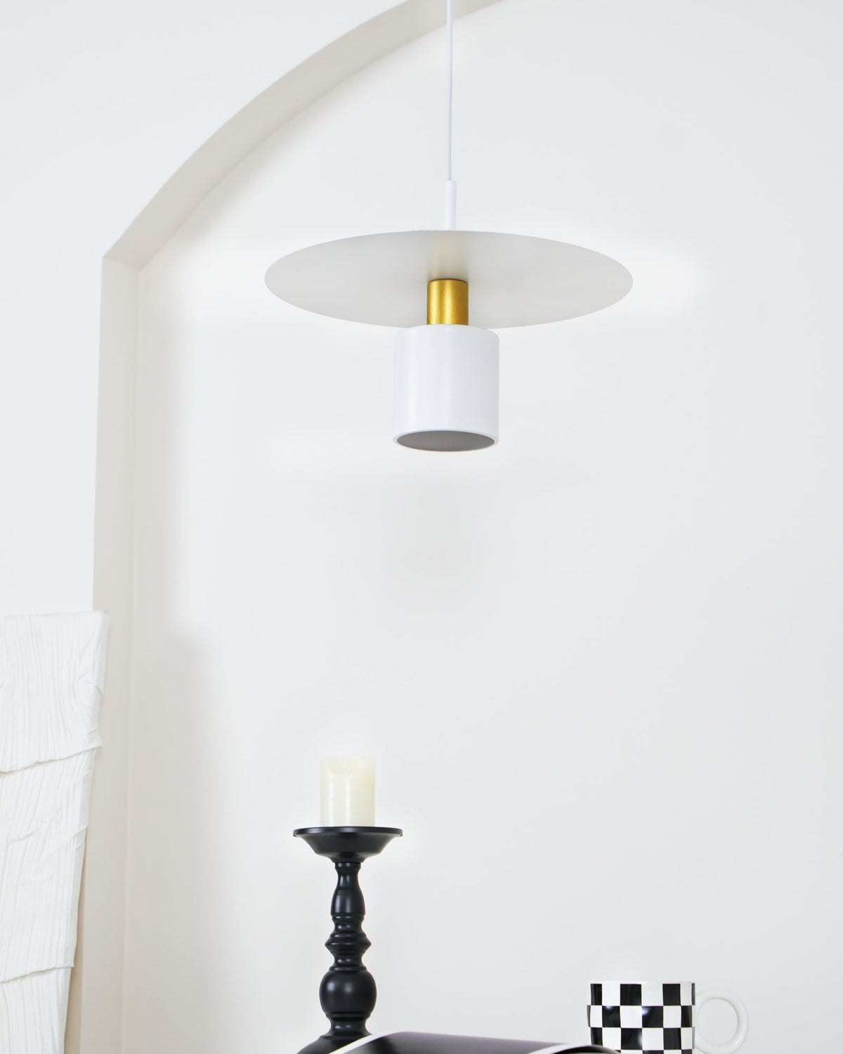 Darella Lampe suspendue cylindrique à disque industriel