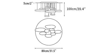 Lustra Plafonnier en Aluminium Galet-Luire