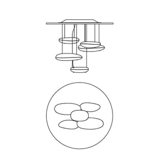Lustra Lustre Sculptural en Aluminium