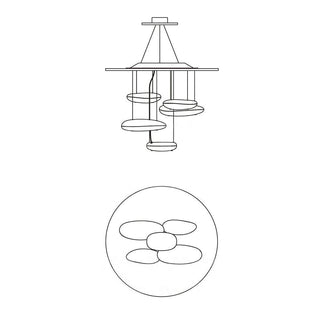 Lustra Lustre Sculptural en Aluminium