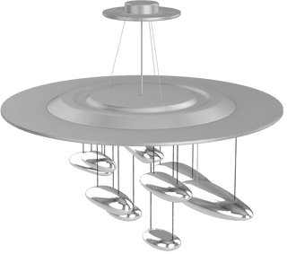 Lustra Lustre Sculptural en Aluminium