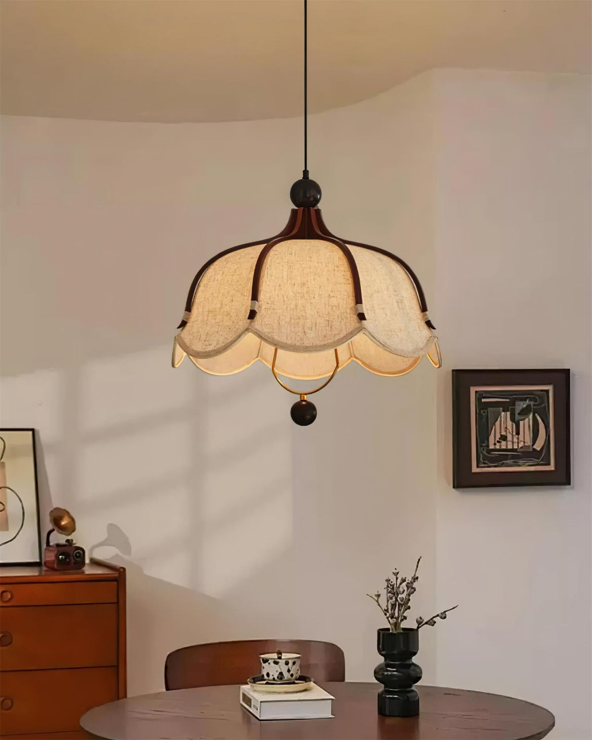 Feyno Vintage Fabric Pendant Light-Neutral Decor