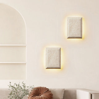 Mesa Glow Travertine Sconce-Neutral Decor
