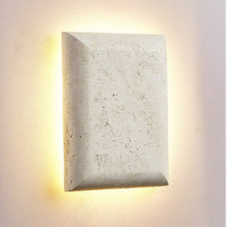 Mesa Glow Travertine Sconce-Neutral Decor