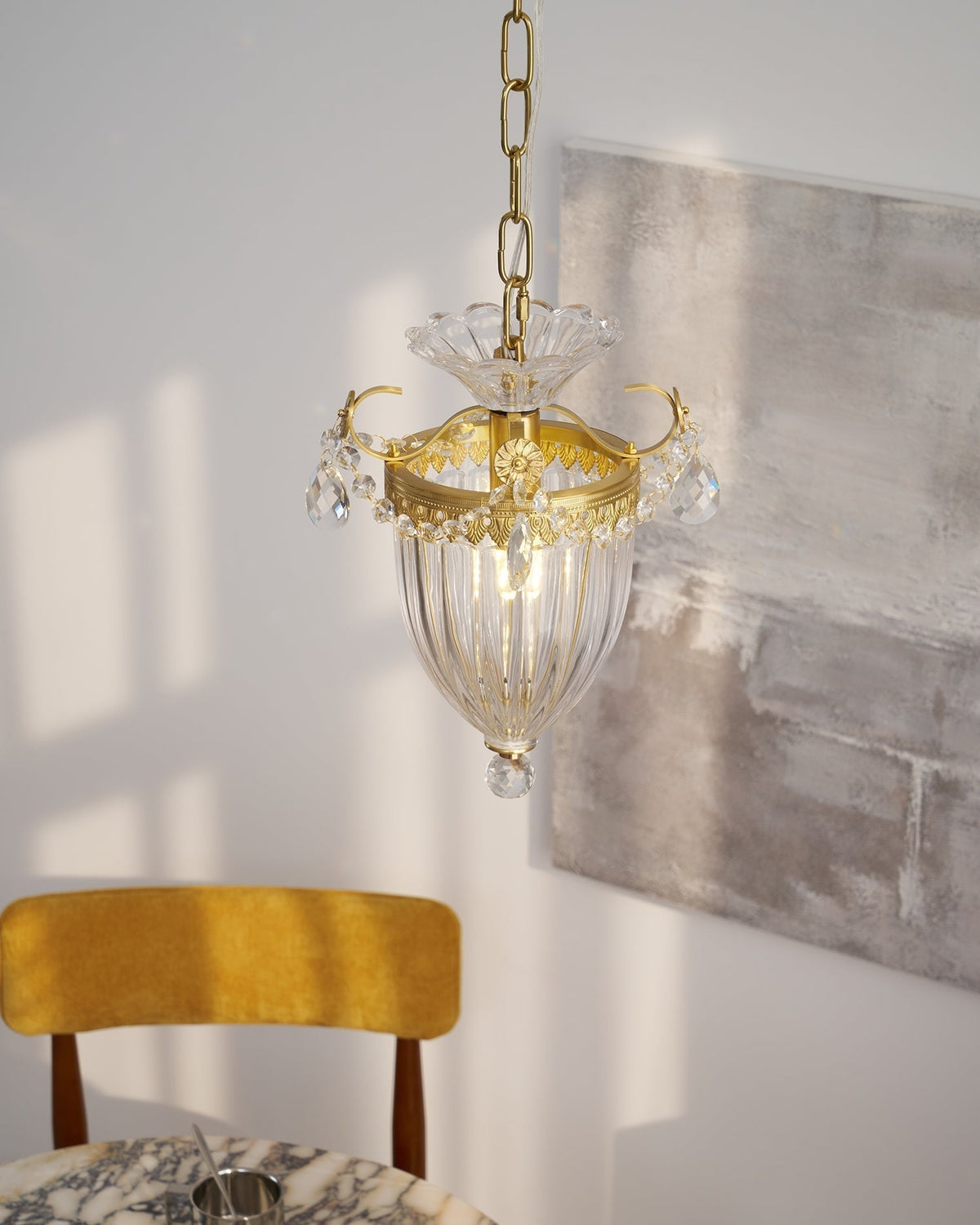Pendant Lamp Vintage Glamour Crystal Drops-Neutral Decor
