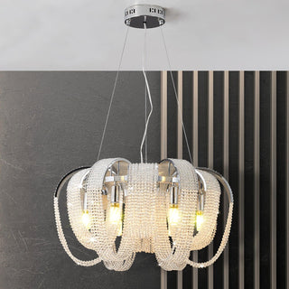 Lustra Lustre Maille Cristal Doré Cascade Scintillante