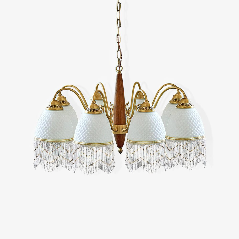 Seranne Lustre à Glands en Verre Vintage