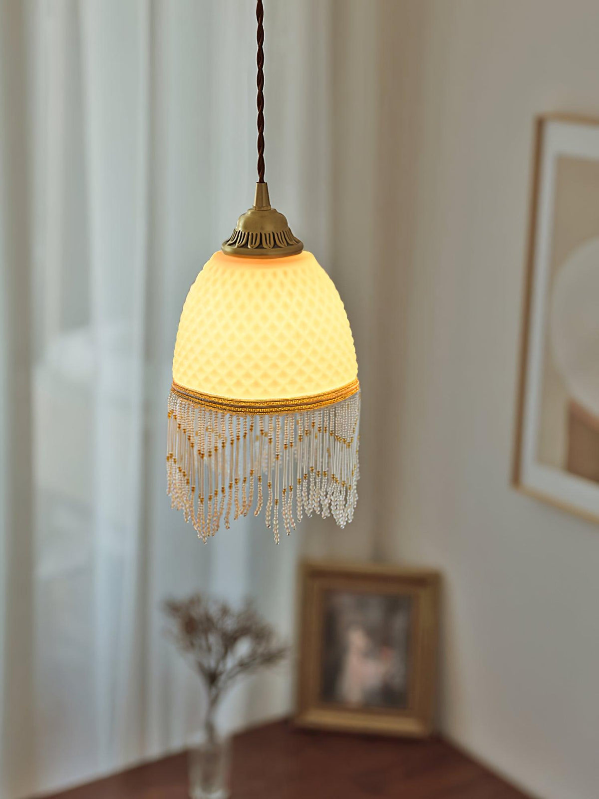 Mesh Suspension en Verre À Franges