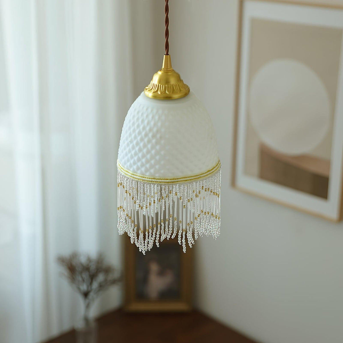 Mesh Suspension en Verre À Franges