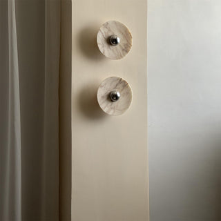 Alba Applique Murale en Chrome, Marbre et Métal Style Minimaliste Moderne-Luire
