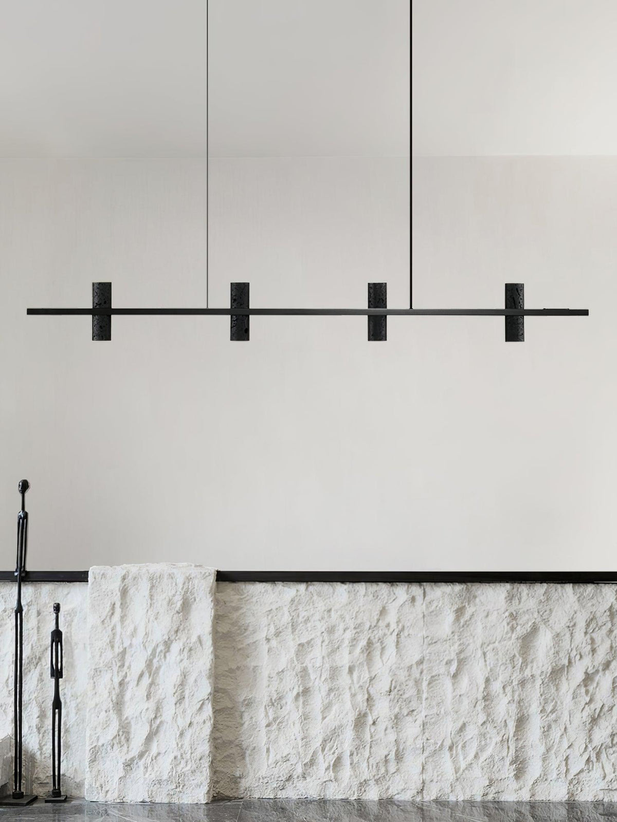 Nernis Suspension Parallèle Noir Travertin Minimaliste Ligne
