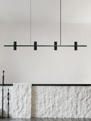 Nernis Suspension Parallèle Noir Travertin Minimaliste Ligne