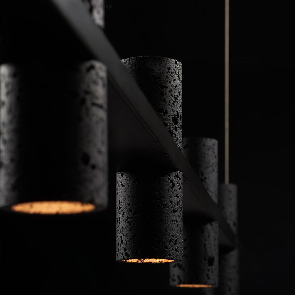 Nernis Suspension Parallèle Noir Travertin Minimaliste Ligne