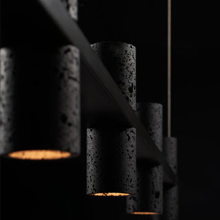 Nernis Suspension Parallèle Noir Travertin Minimaliste Ligne