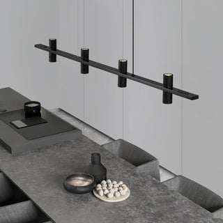 Nernis Suspension Parallèle Noir Travertin Minimaliste Ligne