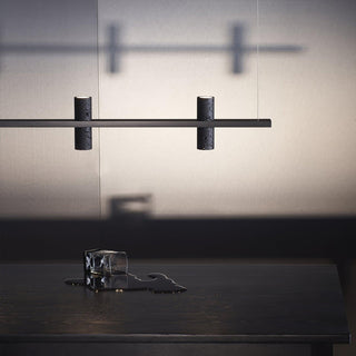 Nernis Suspension Parallèle Noir Travertin Minimaliste Ligne