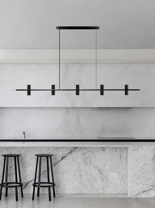 Nernis Suspension Parallèle Noir Travertin Minimaliste Ligne