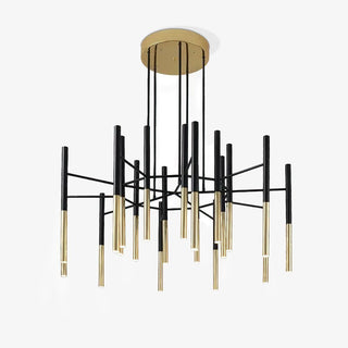Solara Lustre Moderne Tiges Noir Or