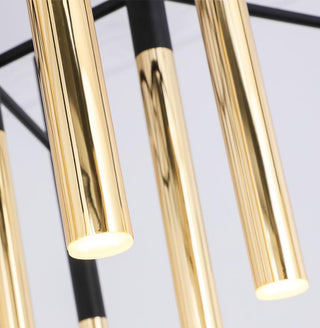 Solara Lustre Moderne Tiges Noir Or