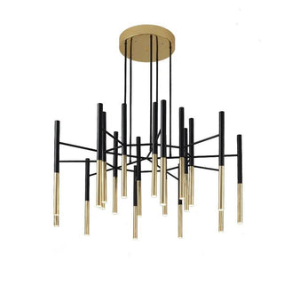 Solara Lustre Moderne Tiges Noir Or