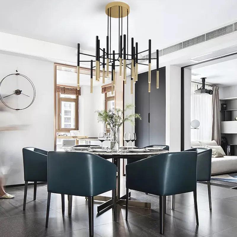 Galeya Lustre Moderne Tiges Noir Or