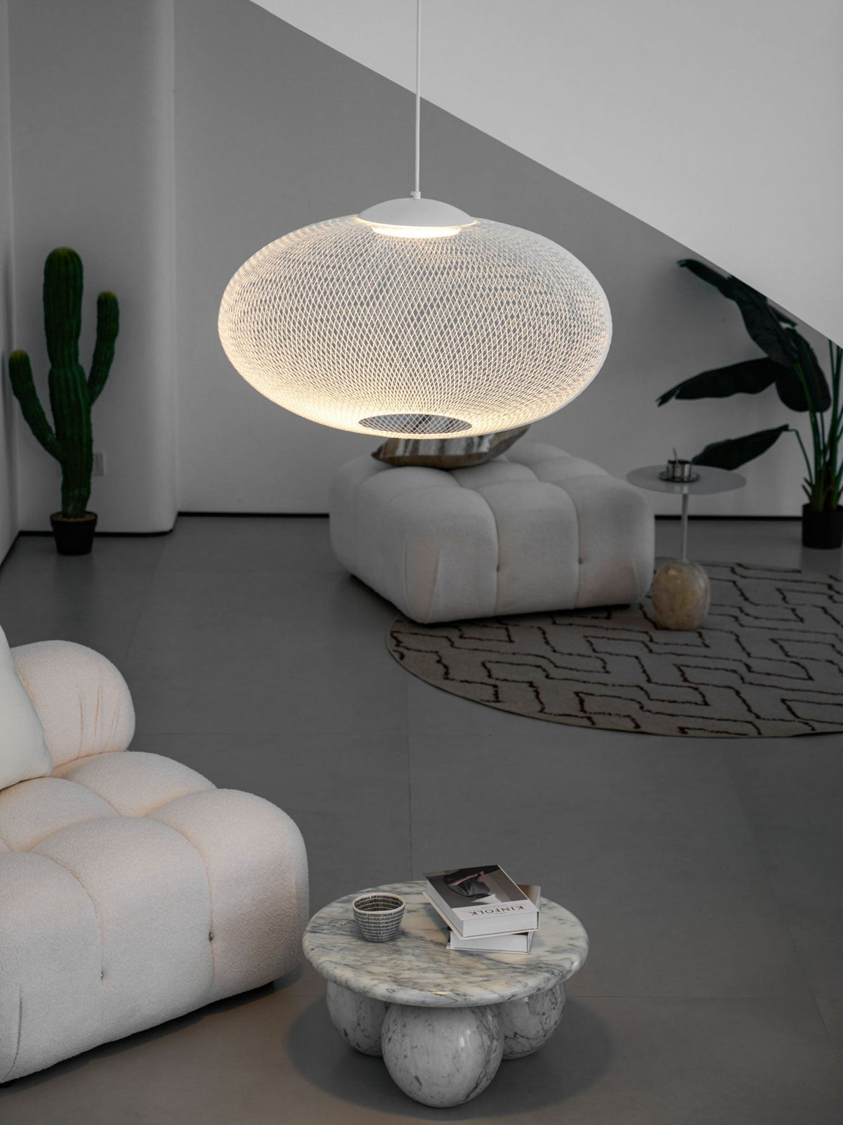 Viananne Suspension Lampe Maille Noire