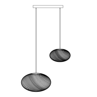 Lustra Suspension Lampe Maille Noire