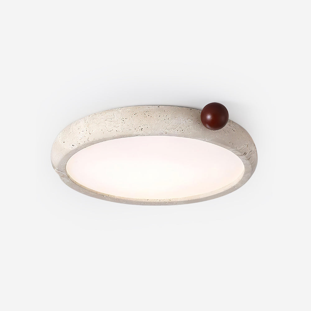 Ritta Cute Travertine Round Ceiling Light-Neutral Decor