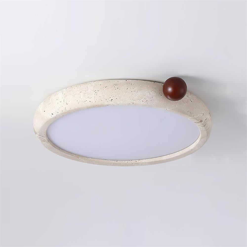 Ritta Cute Travertine Round Ceiling Light-Neutral Decor