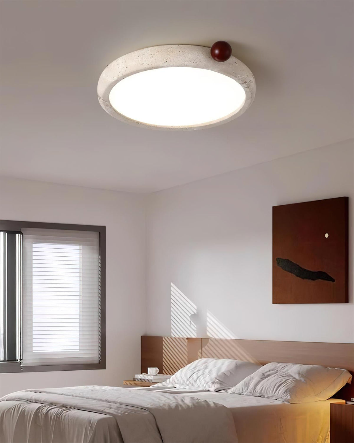 Ritta Cute Travertine Round Ceiling Light-Neutral Decor